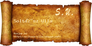 Soltész Ulla névjegykártya